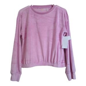 Zella Girl Size M 8/10 Purple Opera Pink Velour Long Sleeve Pullover Sweater